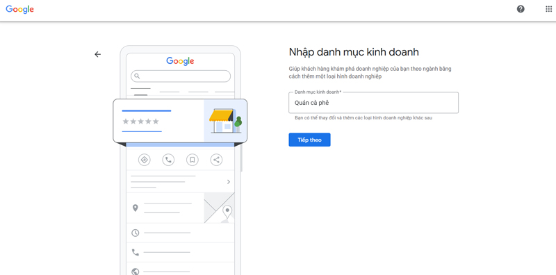 Lựa chọn danh mục kinh doanh cho doanh nghiệp trên Google My Business