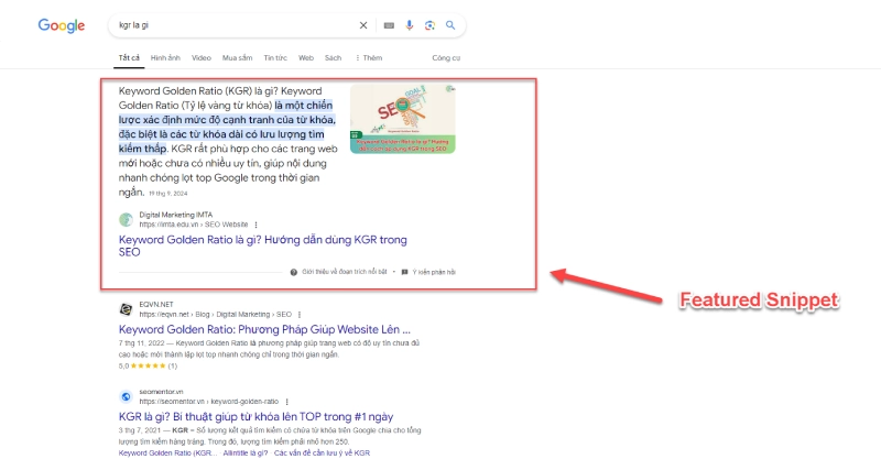 Featured Snippet hình ảnh kết hợp đoạn văn