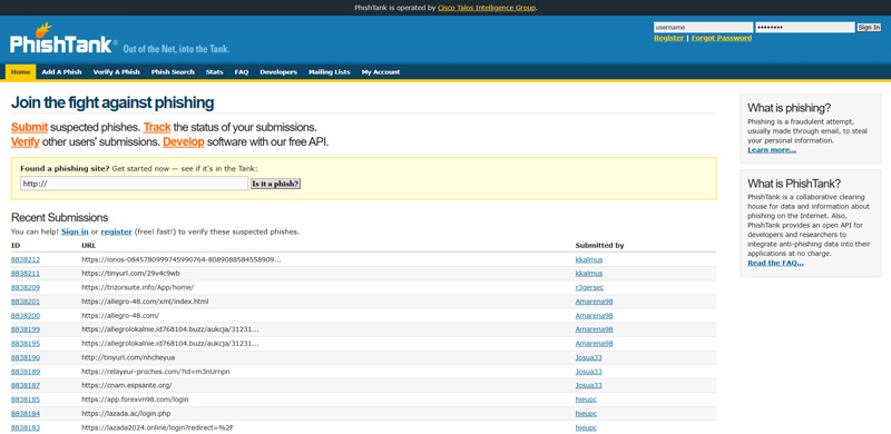PhishTank phát hiện các trang web có dấu hiệu lừa đảo
