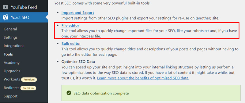 Thiết lập file robots.txt bằng Yoast SEO