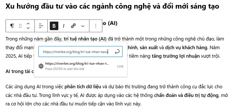 Đặt liên kết nội bộ tới bài viết liên quan