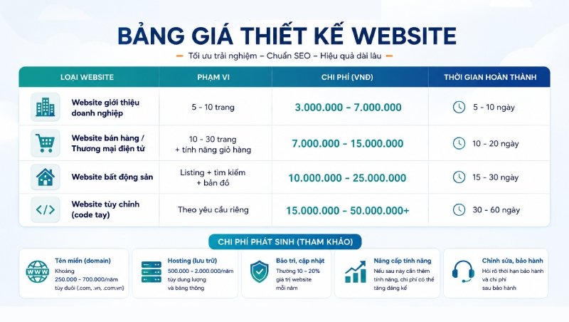 Website design pricing in Buon Ma Thuot